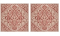 Safavieh Linden Red and Creme 6'7" x 6'7" Square Area Rug